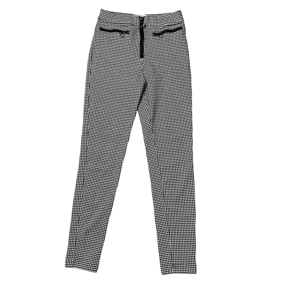 Urban Outfitters Black & White Gingham Check Skinny Pants with Zippers